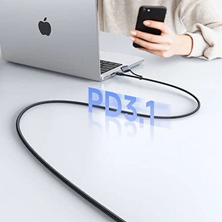 CA-0140 2'si 1 arada 240W/140W USB-C - USB-C+ Magsafe 3 Kablosu 2m