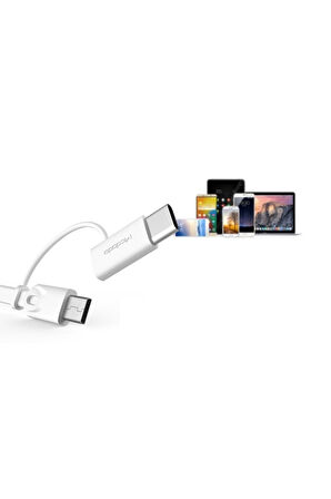 M-data 2in1 Type-c Micro Usb Şarj Data Kablosu