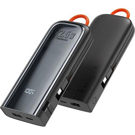 Mcdodo MC-1161 22.5W 10000 Mah Kablolu Göstergeli̇ Powerbank Siyah