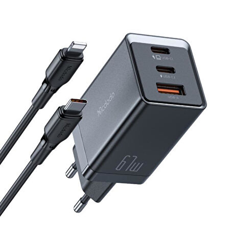 Mcdodo CH-1544 67W Gan5 Pro Typec Usb Girişli Şarj Cihazı-Typec Lightning Kablo