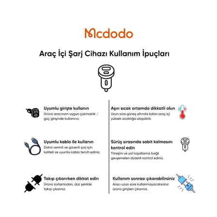 Mcdodo CC-1560 FreeGo Serisi 75W Geri Çekilebilir Kablolu Araç içi Çakmaklık Şarj Cihazı