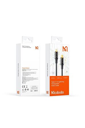 Mcdodo CA-1590 TypeC İphone 36w Data Ve Şarj Kablo Siyah-1.2M