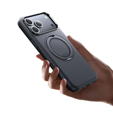 MCDODO PC-1872  iPhone 17 Pro Max Yakalama Düğmeli Manyetik 360° Halka Standlı Kılıf