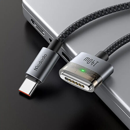 CA-2070 140W USB-C - Magsafe 3 manyetik bağlantı kablosu 2m - Siyah