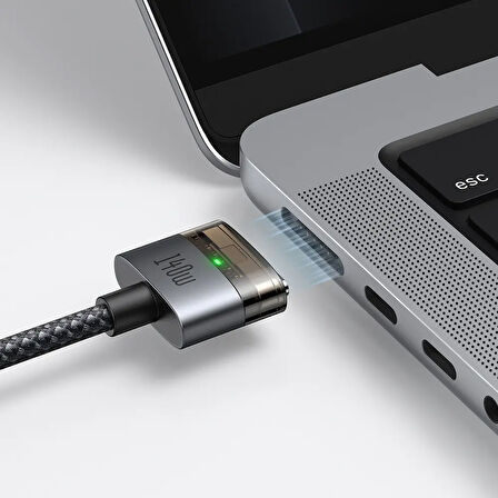 CA-2070 140W USB-C - Magsafe 3 manyetik bağlantı kablosu 2m - Siyah