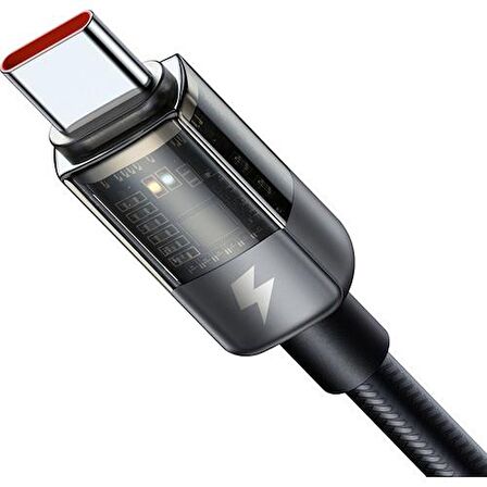 Mcdodo CA-2840 TypeC TypeC 100W Ledli Power Off Hızlı Data Sarj Kablo 1.2m-Siyah