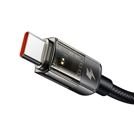 MCDODO CA-2840 TYPE-C TO TYPE-C 100W LED IŞIKLI POWER OFF HIZLI DATA ŞARJ KABLOSU 1.2M - SİYAH