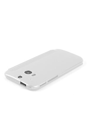 Htc One M8 Pencereli Ve Uyku Modlu Flip Cover - Beyaz
