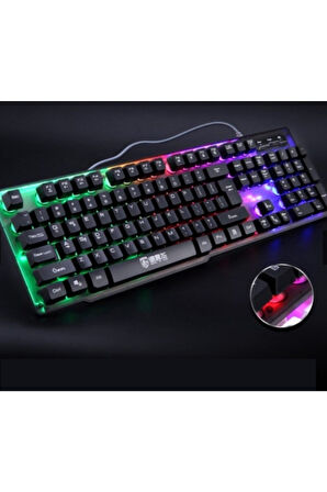 Lennox T302 Rgb Işıklı Mekanik Q Klavye Mouse Fare Set