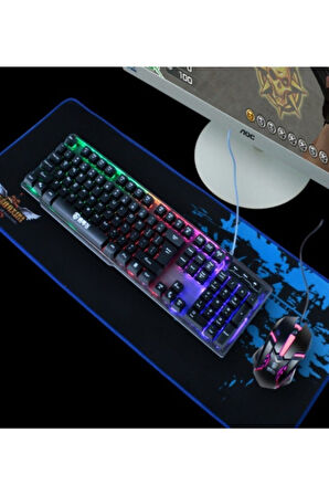 Lennox T302 Rgb Işıklı Mekanik Q Klavye Mouse Fare Set