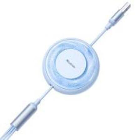 Mcdodo 3in1 CA-3572 Makaralı Iphone Micro TypeC Şarj Data Kablo 1.2m-Mavi