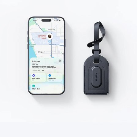 Mcdodo AT-3790 Napa Pro Find My Takip Cihazı Uyumlu Deri Bavul Askısı Siyah