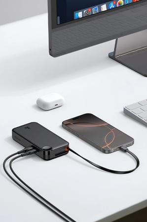 Mcdodo MC-3870 10000mAh 30w A+c Dijital Göstergeli Powerbank (Dahili Type-c Geri Çekilebilir Kablo)