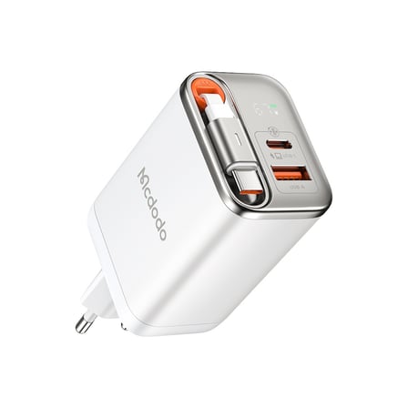 MCDODO CH-4103 Freego 67w GaN Hızlı   Dahili Geri Sarılabilir Type-c Kablolu Şarj Cihazı Beyaz
