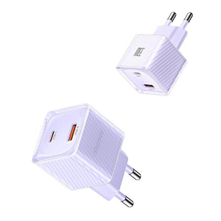 Mcdodo CH-4153 33W GaN TypeC USB Girişli Hızlı Şarj Aleti - Mor