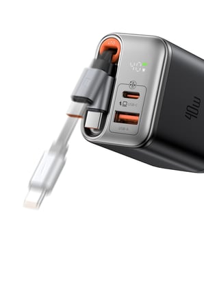 MCDODO CH-4281 40W GaN Şarj Adaptörü Dahili Geri Çekilebilir Kablolu