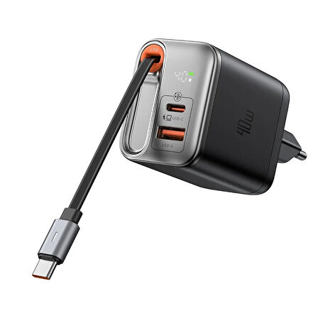 MCDODO CH-4281 40W GaN Şarj Adaptörü Dahili Geri Çekilebilir Kablolu