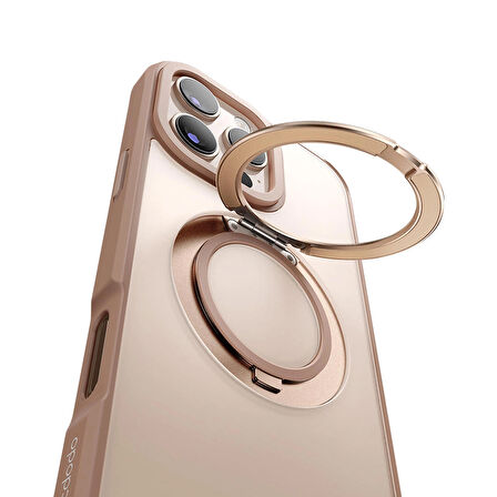 Iphone 16 Pro  Halka standlı Magsafe Titanyum Kapak