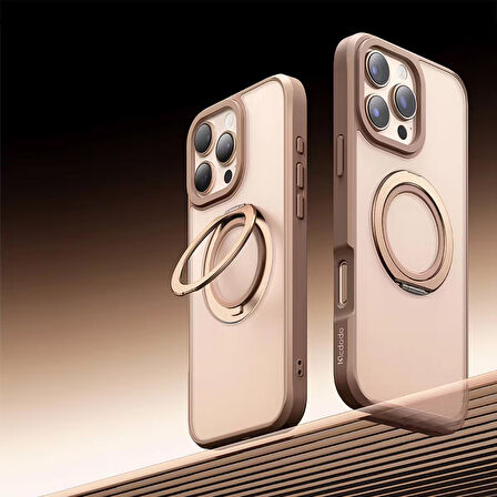 iPhone 16 Pro Max Halka standlı Magsafe Titanyum Kapak
