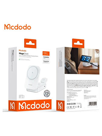 Mcdodo CH-5090 15W 3'ü 1 Arada Katlanabilir Kablosuz Şarj Standı