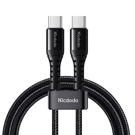 Mcdodo CA-5641 60W 3A Type-C To Type-C Şarj ve Data Kablosu Siyah 1M