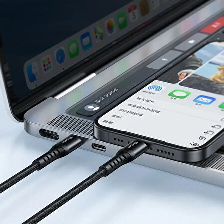 MCDODO CA-5643 60W 3A USB-C TO USB-C ŞARJ VE DATA KABLOSU SİYAH - 2M