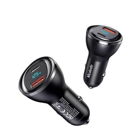 Mcdodo CC-5670 Type C ve USB Girişli Çakmaklık Şarj 95W PD+QC 3.0