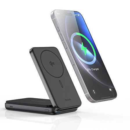 Mcdodo MC-6310 MagQ 2'si 1 Arada 10000mAh 20W Qi2 Manyetik Powerbank ve Katlanabilir Telefon Standı