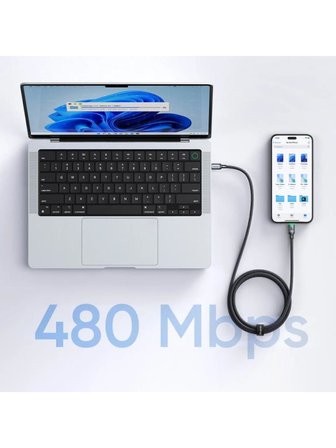 Mcdodo CA-6871 Typec Typec 60W PD Hızlı Şarj E-Marker Çipli Easy Serisi Örgü Kablo Siyah 2m