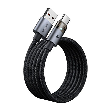 MCDODO CA-6890 USB-A TO TYPE-C 1,2 m Şeffaf Kablo Şarj Işıklı