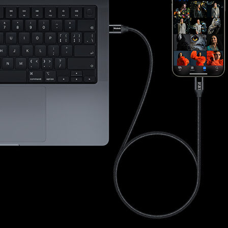 MCDODO CA-7132 TYPE-C TO TYPE-C USB 3 100W DATA AKTARIM VE ŞARJ KABLOSU 1.2 M - SİYAH 