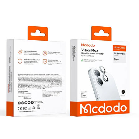 MCDODO PF-7330 Iphone 17 Ultra Şeffaf Kamera Koruyucu Lens