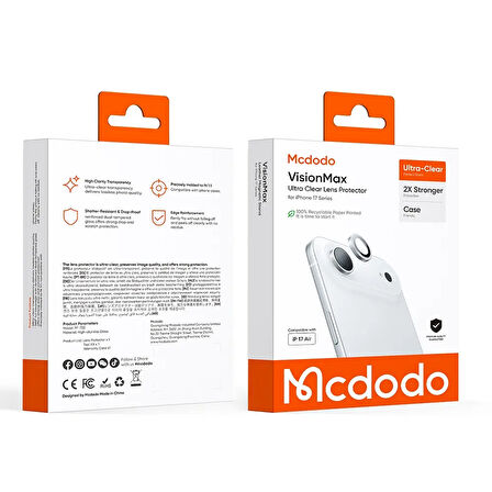 MCDODO PF-7332 Iphone 17 Air İçin Ultra Şeffaf Kamera Koruyucu Lens