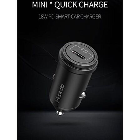 Mcdodo 20W PD Type C Hızlı Araç Çakmak Şarj Başlığı CC-7490