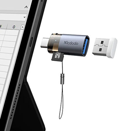 OT-7600 2'si 1 arada USB-A - USB-C - SD Kart Aktarım Dönüştürücü
