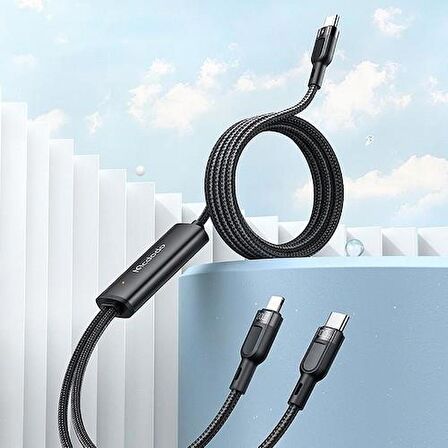 Mcdodo 2in1 100W TypeC- İphone Data-Şarj Kablo 1.2M-Siyah CA-8780