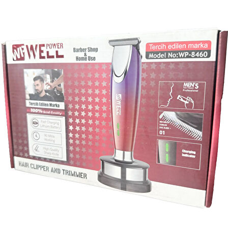 WELL POWER Islak ve Kuru  Ince Kesim Sakal Ense Siyah Saç-Sakal-Vücut WP-8460