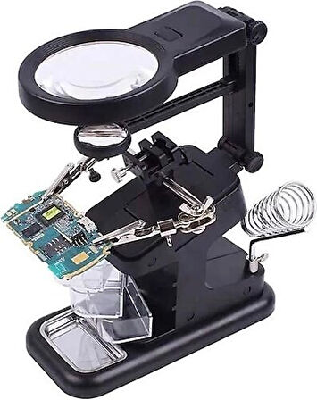 WellHise WH-803 Masa Üstü Lehim Yardımcı Standı ve Büyüteçli Lamba