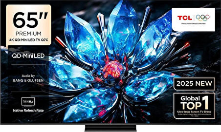 TCL 65Q7C 65'' 4K QD-Mini LED Google TV | 144Hz, HDR10+, Dolby Vision IQ, HDMI 2.1, Bluetooth 5.4