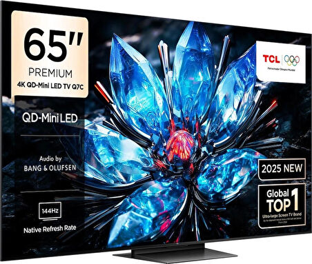 TCL 65Q7C 65'' 4K QD-Mini LED Google TV | 144Hz, HDR10+, Dolby Vision IQ, HDMI 2.1, Bluetooth 5.4