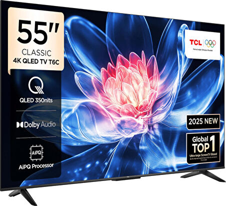 TCL 55T6C 55” 4K QLED GoogleTV – Dolby Vision, HDR10+, Smart TV