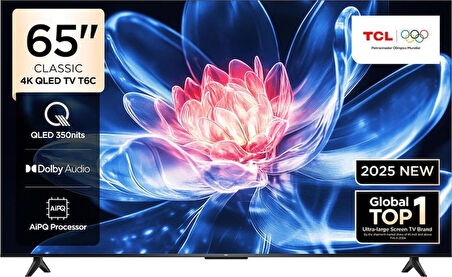 TCL 65T6C 65'' 4K QLED Google TV HDR10+ & Dolby Vision, AIPQ İşlemci