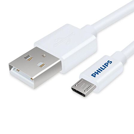 Philips SWR2101/93 Micro USB Hızlı Şarj ve Data Kablosu Beyaz 1 Metre