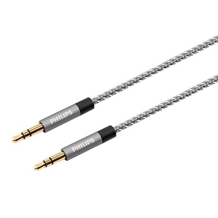 Philips SWR2114B Örgülü 3.5 Jack Aux Ses Kablosu Gri 1 Metre