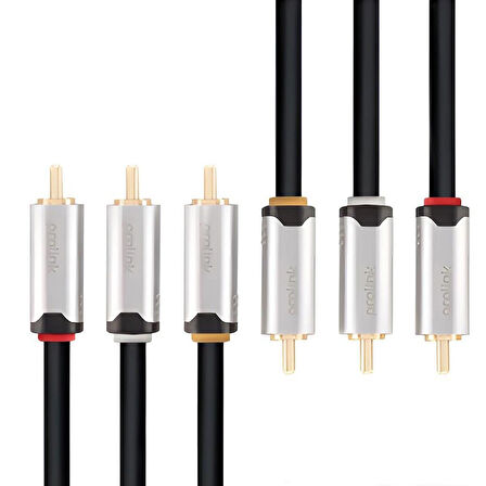 HMC231-0500 3 RCA - 3 RCA Kablo, 5 Metre - Çift-blendajlı oksijensiz bakır kablo