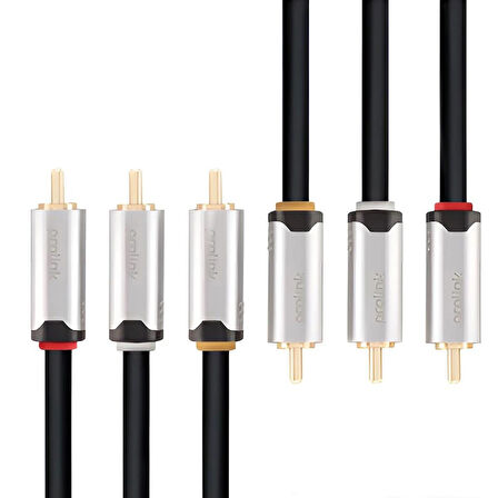 HMC231-0300 3 RCA - 3 RCA Kablo, 3 Metre - Çift-blendajlı oksijensiz bakır kablo