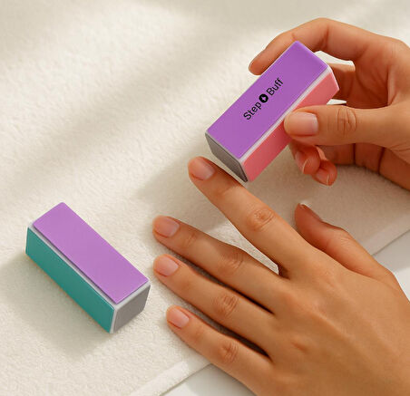 Buffer 4 ü 1 Arada Renkli Sünger Tırnak Törpüsü - Step 1-4 Profesyonel  2 Adet