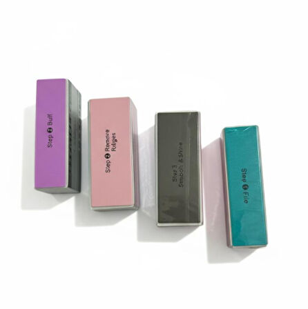 Buffer 4 ü 1 Arada Renkli Sünger Tırnak Törpüsü - Step 1-4 Profesyonel  2 Adet