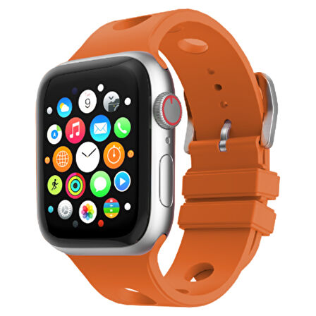 Apple Uyumlu Watch 10-11 (42mm) Kordon 1/2/3/4/5/6/se/7/8/9 (38-40-41mm) KD-143 Silikon Kordon