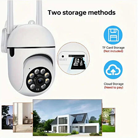 CLOUD IP CAMERA WİFİ GECEGÖRÜŞLÜ HAFIZA KARTLI 360 DERECE DÖNEBİLEN 